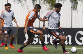 Lo Prncipe e Vilson durante o treino no CT Joaquim Grava