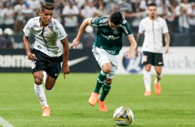 Pedrinho jogou bem durante os minutos que estevem em campo contra o Palmeiras, na Arena Corinthians