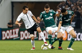 Rodriguinho durante o primeiro jogo da final contra o Palmeiras, na Arena Corinthians