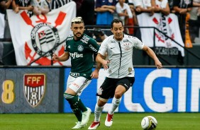 Rodriguinho foi muito marcado durante a partida contra o Palmeiras, na Arena Corinthians