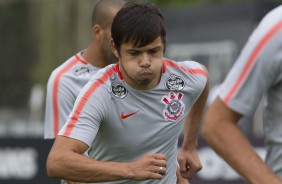 O atacante Romero deve ser utilizado pelo tcnico Carille no ltimo jogo da final contra o Palmeiras