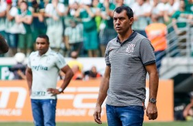 Fbio Carille na tarde deste domingo pela final do campeonato paulista