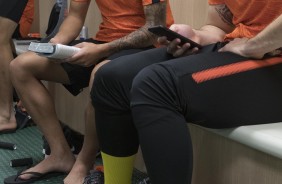 Maycon no vestiário antes de enfrentar o Palmeiras