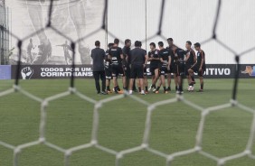 Jogadores do Corinthians no treino da tarde desta tera-feira