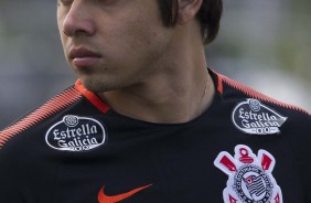 Romero no treino do Corinthians