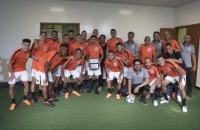 Jogadores no vestiário antes da partida contra o Atlético-MG