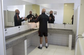 Mauri Lima no vestiário antes da partida contra o Atlético-MG