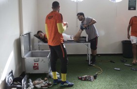 Vestiário antes da partida contra o Atlético-MG