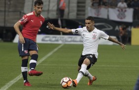 Gabriel durante jogo contra o Independiente, na Arena Corinthians, pela Libertadores