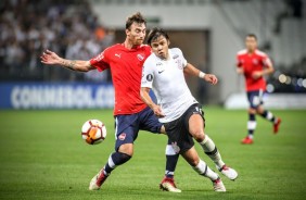 Romero durante o jogo contra o Independiente, na Arena Corinthians