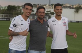 Bruno Xavier e Thiaguinho foram apresentando no CT nesta tarde de quinta-feira