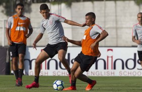 Matheus Matias treinando no CT; Atacante ainda não estreou com a camisa alvinegra