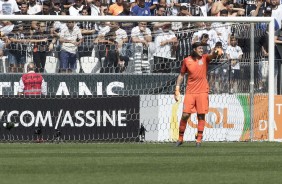 O goleiro Cssio durante jogo na Arena Corinthians, contra o Cear