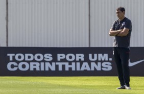 Fbio Carille comanda ltimo treino antes de jogo contra o Cear, na Arena Corinthians