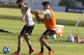 Capixaba e Marquinhos Gabriel no treino desta quarta-feira no CT