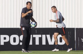 Carille e SIdcley no treino de hoje no CT Joaquim Grava