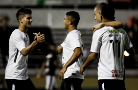 Comemoração dos jogadores pelo segundo gol do Timãozinho contra o Botafogo, pela Copa do Brasil