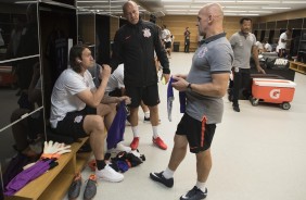 O arqueiro Cássio no vestiário da Arena Corinthians antes do jogo contra o Vitória, pela CB