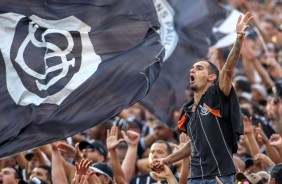 Torcida durante Drbi contra o Palmeiras, na Arena Corinthians