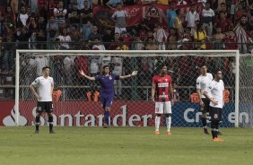 Cássio durante o jogo contra o Deportivo Lara, pela Libertadores da América, na Venezuela