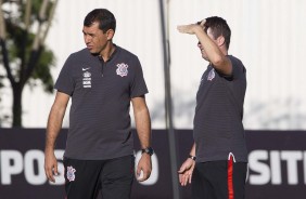 Carille e Osmar Loss no treino de hoje no CT