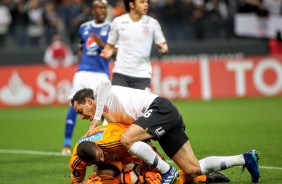 Rodriguinho por pouco no marcou o tento para o Corinthians diante o Millonarios, na Arena