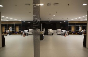Vestirio da Arena Corinthians antes do duelo contra o Millonarios