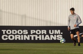 Mateus Vital no treino desta quarta