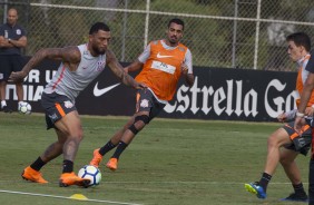 Kazim e Júnior Dutra no derradeiro treino antes do jogo contra o Flamengo