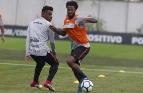 Paulo Roberto e Renê Júnior no CT durante treinamento para enfrentar o Santos