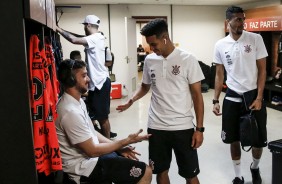 Jogadores no vestirio da Arena Fonte Nova, antes do jogo contra o Bahia