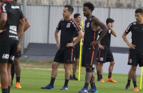Rodriguinho e Renê Júnior junto ao elenco para o treinamento desta tarde no CT