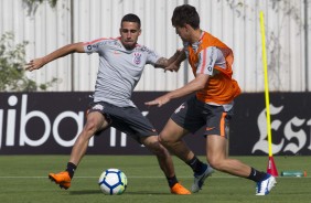 Gabriel e Mateus Vital treinando no CT Joaquim Grava neste sábado