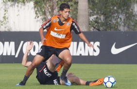 Mateus no treino desta segunda