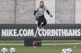 Walter treina duro no treino da manhã
