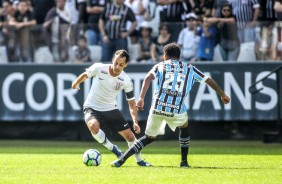 Rodriguinho fez uma partida discreta contra o Grmio, na Arena Corinthians