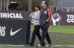 Ana Carolina Ramos e Ivan Grava no treinamento de hoje no CT