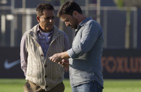 Duílio Monteiro e Joge Kalil estiveram presentes no jogo-treino contra o São Caetano, no CT
