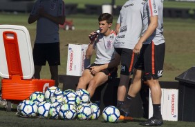 Mateus Vital durante o treino de hoje no CT Joaquim Grava