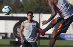 Jogadores durante o ltimo treino antes do jogo contra o So Paulo, no Morumbi