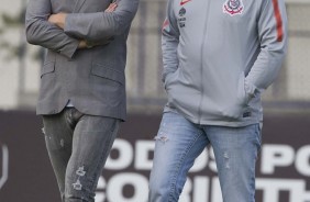 Alessandro Mori e Duílio Monteiro marcaram presença no treino de hoje no CT