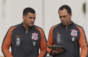 Antonio Fedato e Flávio Grava no treino de hoje no CT