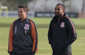 Osmar Loss e Dyego Coelho no treino desta terça-feira no CT