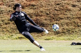 Cássio durante o treinamento desta manhã no CT do Brasiliense