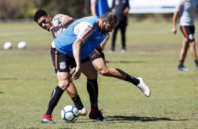 Danilo e Douglas no treino de hoje no CT do Brasiliense