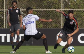 Jogadores no jogo-treino desta quinta