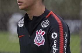 Ángelo Araos no seu primeiro treino como jogador do Timão