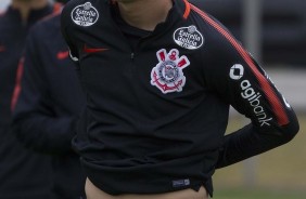 O novato Ángelo Araos no treino de hoje no CT Joaquim Grava