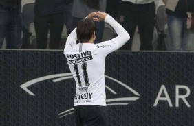 Romero comemorando mais um gol; A vítima foi a Chapecoense