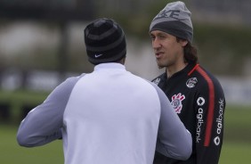 Cássio durante treinamento desta tarde no CT; Foco no Atlético-PR